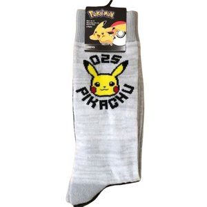 Adult Pokemon Pikachu 2 Pr Crew Novelty Socks